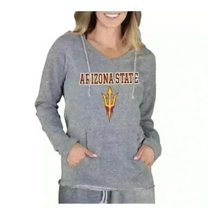 Arizona State Sun Devils Sport Women Lightweight Terry Hoodie - Gray Medium